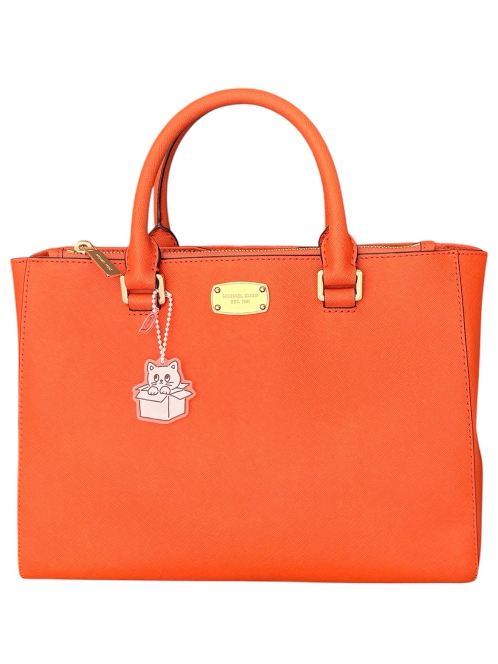 Michael Kors Orange Saffiano Top-Handle Satchel